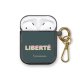 Housse pour airpods silicone liquide noir Liberté rose et vert Motif Ecriture Tendance La Coque Francaise