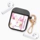 Housse pour airpods silicone liquide noir Marbre Rose Merveilleuse Motif Ecriture Tendance La Coque Francaise