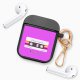 Housse pour airpods silicone liquide noir Cassette Vintage Romance Motif Ecriture Tendance La Coque Francaise