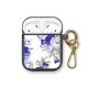 Housse pour airpods silicone liquide noir Pivoines Violettes Motif Ecriture Tendance La Coque Francaise