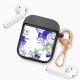 Housse pour airpods silicone liquide noir Pivoines Violettes Motif Ecriture Tendance La Coque Francaise