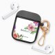 Housse pour airpods silicone liquide noir Amour en fleurs Motif Ecriture Tendance La Coque Francaise