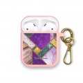 Housse pour Airpods silicone liquide rose Marbre Violet Motif Ecriture Tendance La Coque Francaise