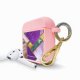 Housse pour Airpods silicone liquide rose Marbre Violet Motif Ecriture Tendance La Coque Francaise