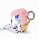 Housse pour Airpods silicone liquide rose Pivoines Violettes Motif Ecriture Tendance La Coque Francaise