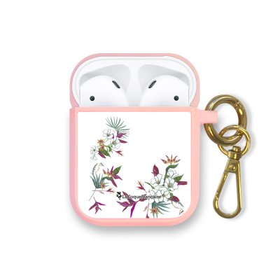 Housse pour Airpods silicone liquide rose Fleurs Sauvages Motif Ecriture Tendance La Coque Francaise