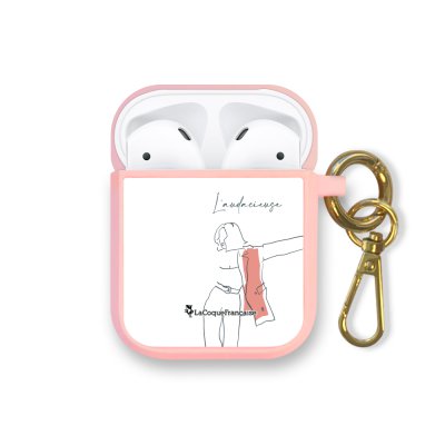 Housse pour Airpods silicone liquide rose L'audacieuse Motif Ecriture Tendance La Coque Francaise