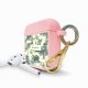 Housse pour Airpods silicone liquide rose Botanic Evasion Motif Ecriture Tendance La Coque Francaise