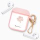 Housse pour Airpods silicone liquide rose Fleurs Blanches Motif Ecriture Tendance La Coque Francaise