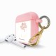 Housse pour Airpods silicone liquide rose Fleurs Blanches Motif Ecriture Tendance La Coque Francaise