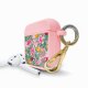 Housse pour Airpods silicone liquide rose Fleurs Beige et Rose Motif Ecriture Tendance La Coque Francaise