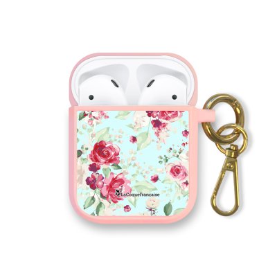 Housse pour Airpods silicone liquide rose Roses Rouges Motif Ecriture Tendance La Coque Francaise