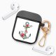 Housse pour airpods silicone liquide noir Ancre Motif Ecriture Tendance La Coque Francaise