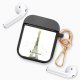 Housse pour airpods silicone liquide noir Illumination de paris Motif Ecriture Tendance La Coque Francaise