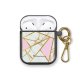 Housse pour airpods silicone liquide noir Marbre Rose Motif Ecriture Tendance La Coque Francaise