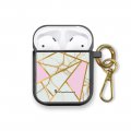 Housse pour airpods silicone liquide noir Marbre Rose Motif Ecriture Tendance La Coque Francaise