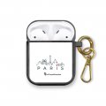 Housse pour airpods silicone liquide noir Skyline Paris Motif Ecriture Tendance La Coque Francaise