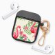 Housse pour airpods silicone liquide noir Flamants Rose Motif Ecriture Tendance La Coque Francaise