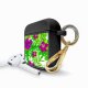 Housse pour airpods silicone liquide noir Tropical Motif Ecriture Tendance La Coque Francaise