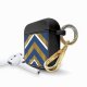 Housse pour airpods silicone liquide noir Trio bleu marine bois Motif Ecriture Tendance La Coque Francaise