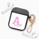 Housse pour airpods silicone liquide noir Initiale A Motif Ecriture Tendance La Coque Francaise