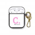 Housse pour airpods silicone liquide noir Initiale C Motif Ecriture Tendance La Coque Francaise