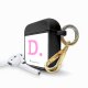 Housse pour airpods silicone liquide noir Initiale D Motif Ecriture Tendance La Coque Francaise