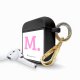 Housse pour airpods silicone liquide noir Initiale M Motif Ecriture Tendance La Coque Francaise