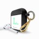 Housse pour airpods silicone liquide noir Initiale L Motif Ecriture Tendance La Coque Francaise