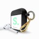 Housse pour airpods silicone liquide noir Initiale S Motif Ecriture Tendance La Coque Francaise