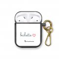 Housse pour airpods silicone liquide noir Bichette Motif Ecriture Tendance La Coque Francaise