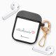 Housse pour airpods silicone liquide noir Attachiante Motif Ecriture Tendance La Coque Francaise