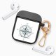 Housse pour airpods silicone liquide noir Boussole Motif Ecriture Tendance La Coque Francaise