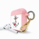 Housse pour Airpods silicone liquide rose Ancre Motif Ecriture Tendance La Coque Francaise