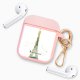 Housse pour Airpods silicone liquide rose Illumination de paris Motif Ecriture Tendance La Coque Francaise