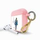 Housse pour Airpods silicone liquide rose Working girl Motif Ecriture Tendance La Coque Francaise