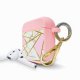 Housse pour Airpods silicone liquide rose Marbre Rose Motif Ecriture Tendance La Coque Francaise