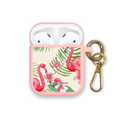 Housse pour Airpods silicone liquide rose Flamants Rose Motif Ecriture Tendance La Coque Francaise