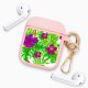 Housse pour Airpods silicone liquide rose Tropical Motif Ecriture Tendance La Coque Francaise