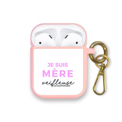 Housse pour Airpods silicone liquide rose Mère Veilleuse Motif Ecriture Tendance La Coque Francaise