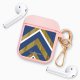 Housse pour Airpods silicone liquide rose Trio bleu marine bois Motif Ecriture Tendance La Coque Francaise