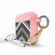 Housse pour Airpods silicone liquide rose Trio bleu marine bois Motif Ecriture Tendance La Coque Francaise