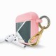 Housse pour Airpods silicone liquide rose Trio béton brut Motif Ecriture Tendance La Coque Francaise