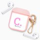 Housse pour Airpods silicone liquide rose Initiale C Motif Ecriture Tendance La Coque Francaise