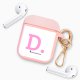 Housse pour Airpods silicone liquide rose Initiale D Motif Ecriture Tendance La Coque Francaise