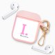 Housse pour Airpods silicone liquide rose Initiale I Motif Ecriture Tendance La Coque Francaise