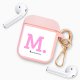 Housse pour Airpods silicone liquide rose Initiale M Motif Ecriture Tendance La Coque Francaise