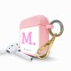 Housse pour Airpods silicone liquide rose Initiale M Motif Ecriture Tendance La Coque Francaise