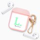 Housse pour Airpods silicone liquide rose Initiale L Motif Ecriture Tendance La Coque Francaise