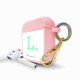 Housse pour Airpods silicone liquide rose Initiale L Motif Ecriture Tendance La Coque Francaise